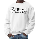 Mens Graphic Sweatshirt - Believe John 3:16 Black Illustration-0
